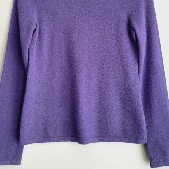LORD & TAYLOR 100% Cashmere Turtleneck Sweater Purple Sz S - Picture 3 of 8